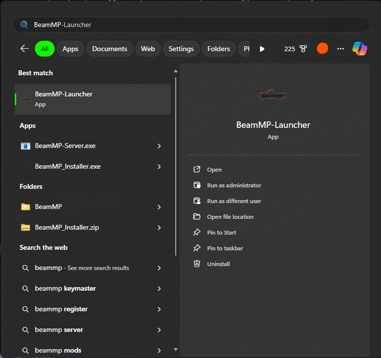 Open BeamMP Launcher